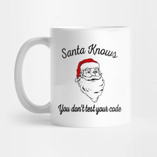 Santa Knows You Don't Test Your Code Mug